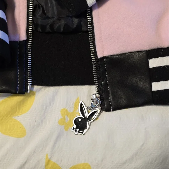 PLAYBOY Pink and Black Letterman Jacket - Picture 4 of 4